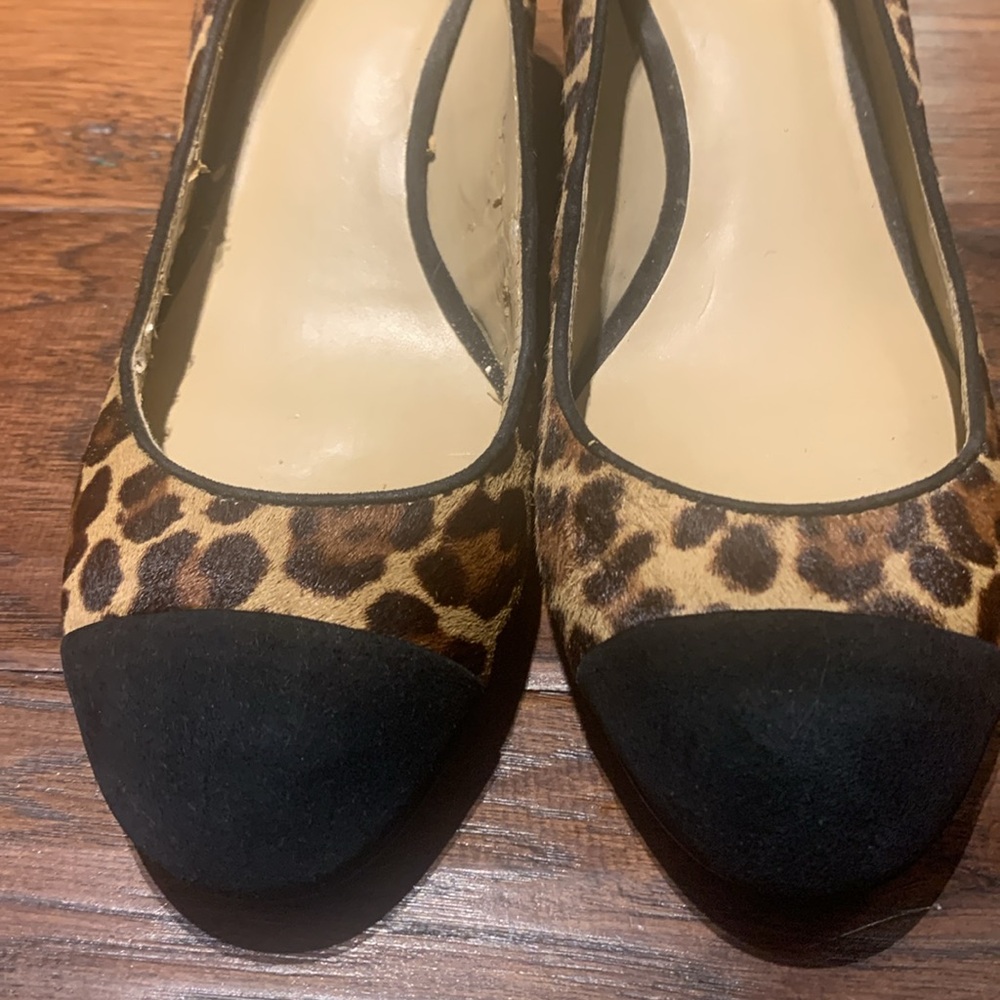 Ann Taylor Preloved Leopard Print Heels with Black Accents - Picture 2 of 8